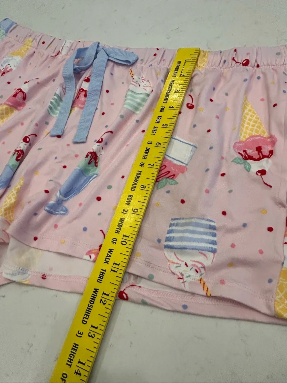 Pink Ice Cream Print Short Pajama Set - Soft Sleep Top & Shorts